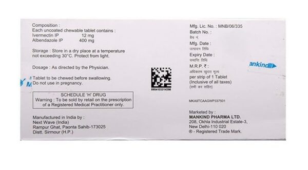 Bandy Plus 12 MG (Ivermectin (12mg) + Albendazole (400mg)) - Image 3