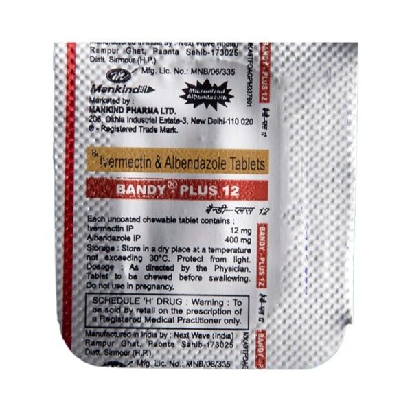 Bandy Plus 12 MG (Ivermectin (12mg) + Albendazole (400mg)) - Image 2